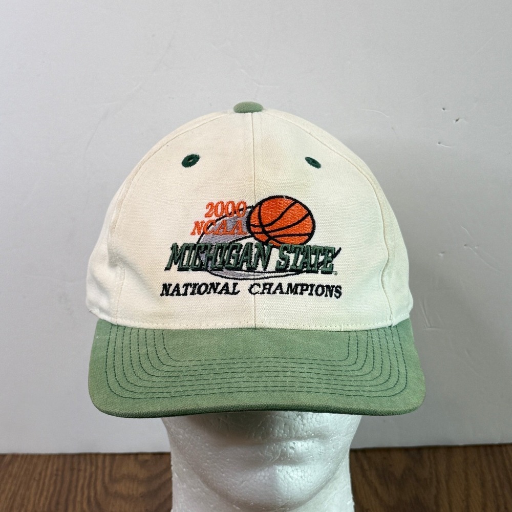 Vintage Michigan State 2000 NCAA National Champions Hat Luna Pier Mens Cream